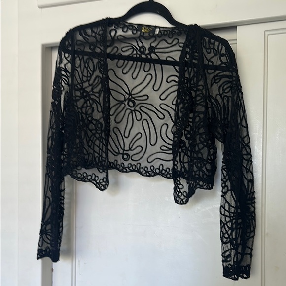 Tila Jackets & Blazers - Elegant Black Lace Cape Jacket
